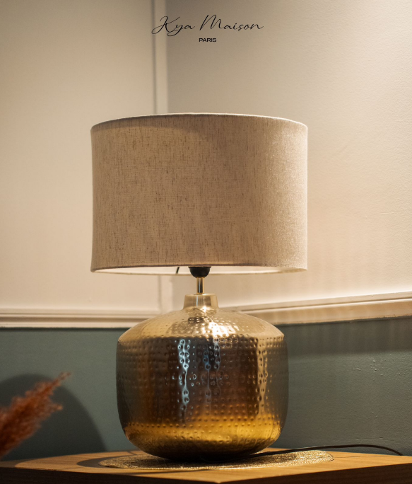 Lampe de chevet dorée