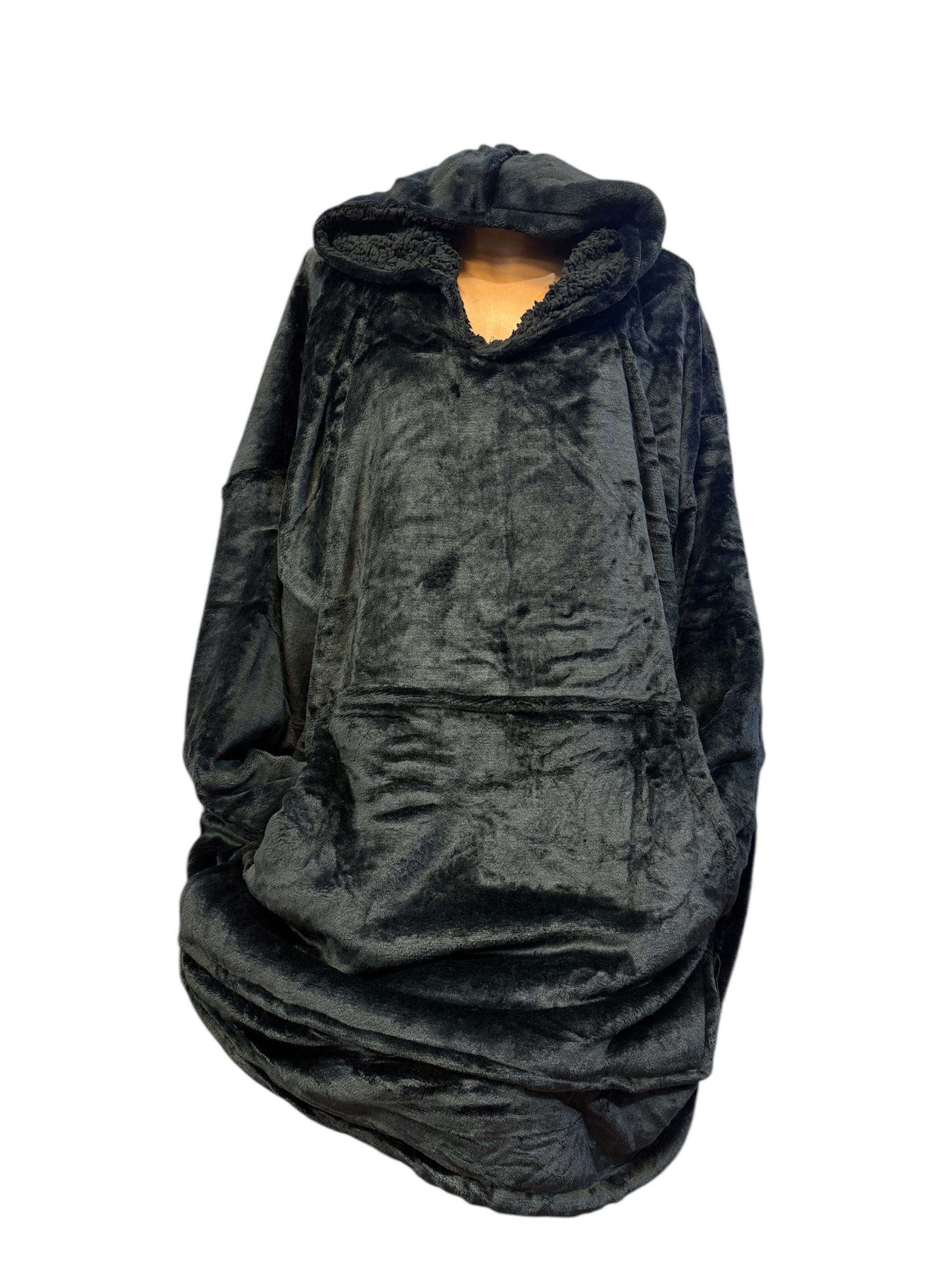 Sweat Couverture Oversize à Capuche Ultra Doux avec Doublure Sherpa